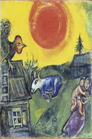 Farm and Red Moon