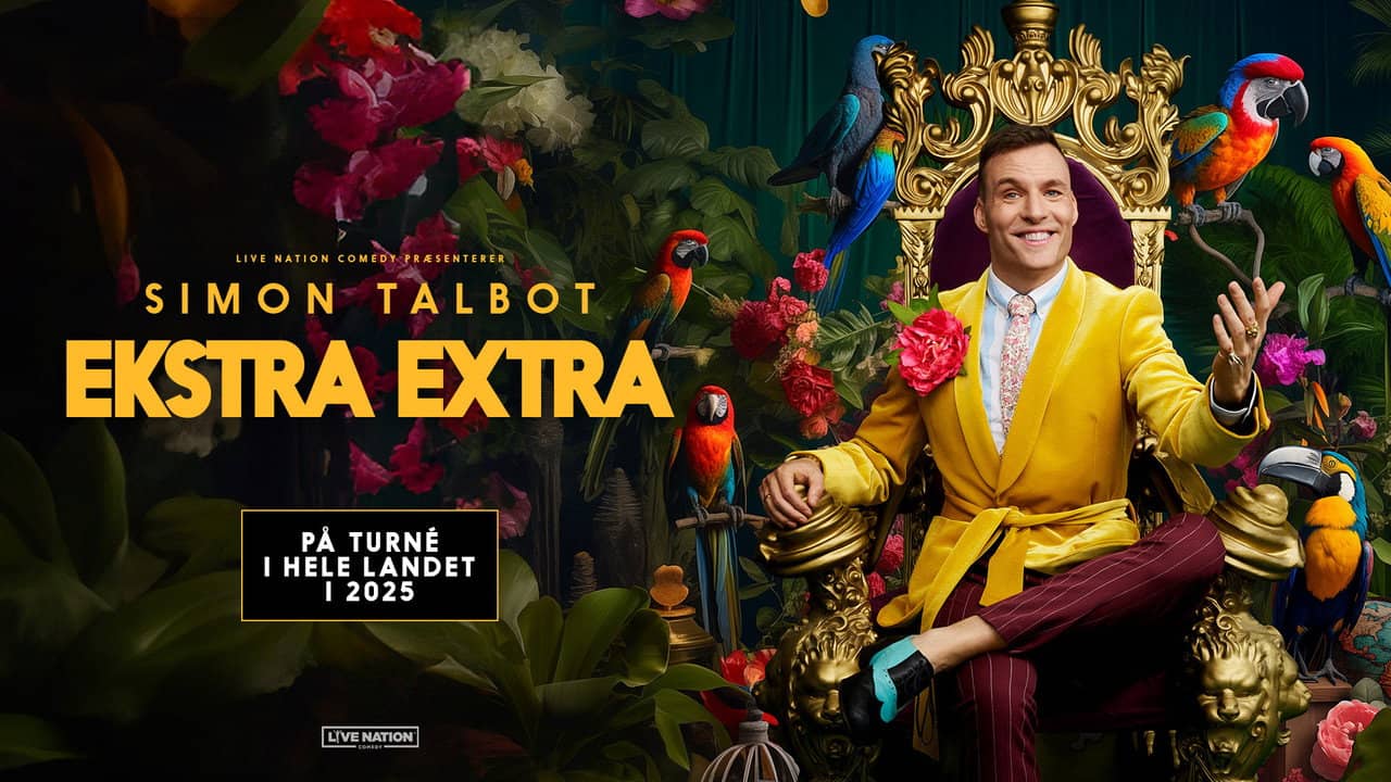 Simon Talbot: Ekstra Extra backdrop
