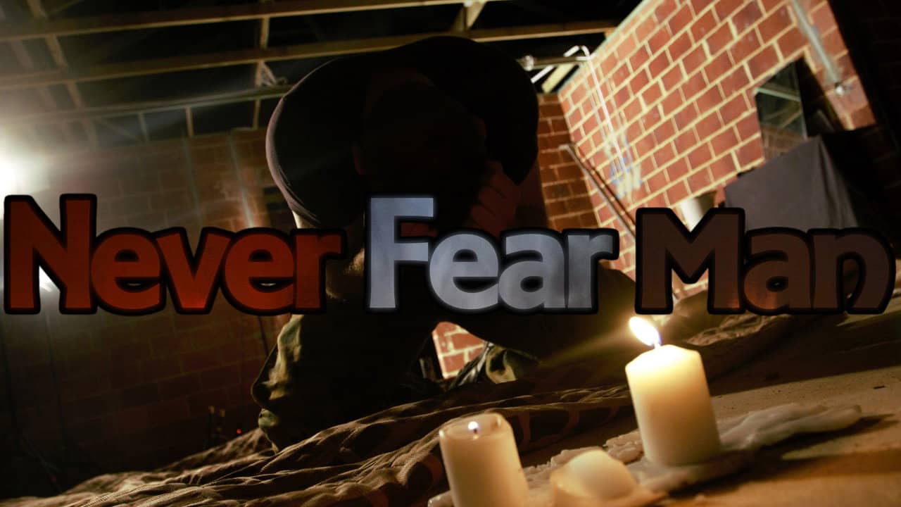 Never Fear Man backdrop