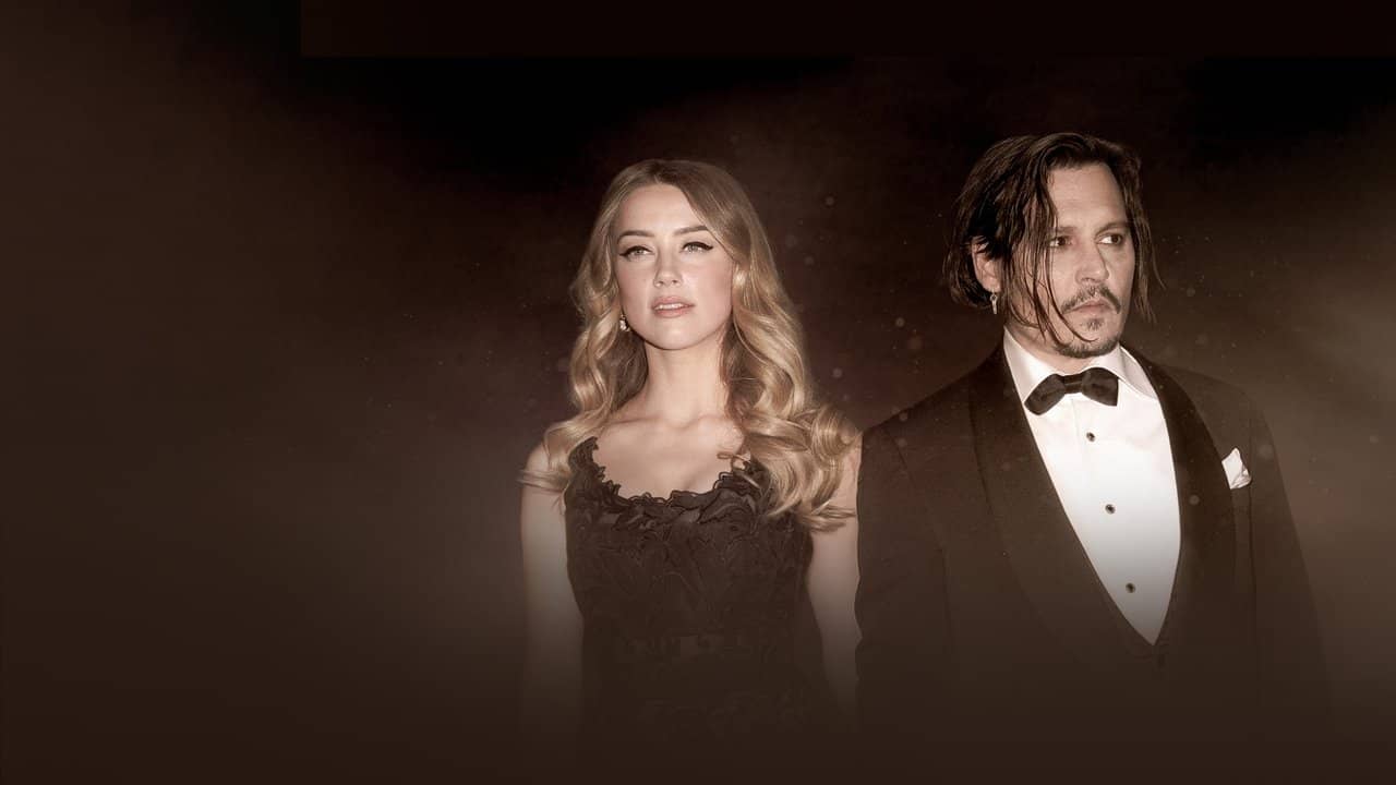 Johnny vs Amber backdrop