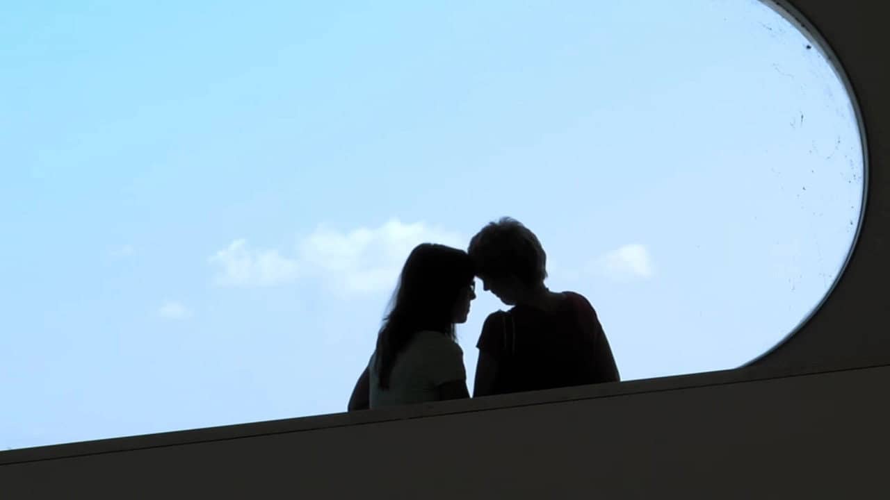 Two Girls Descending the Stairs backdrop