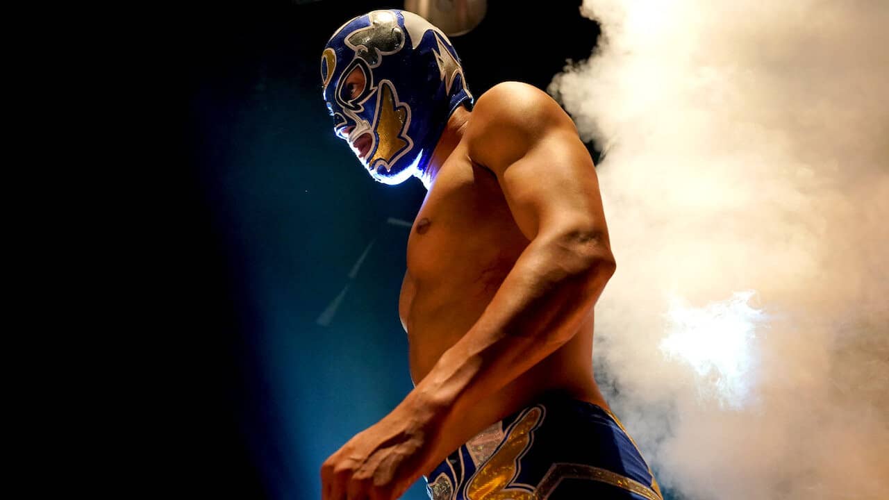 Masked D backdrop