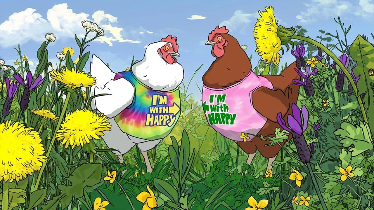 Free the Chickens backdrop