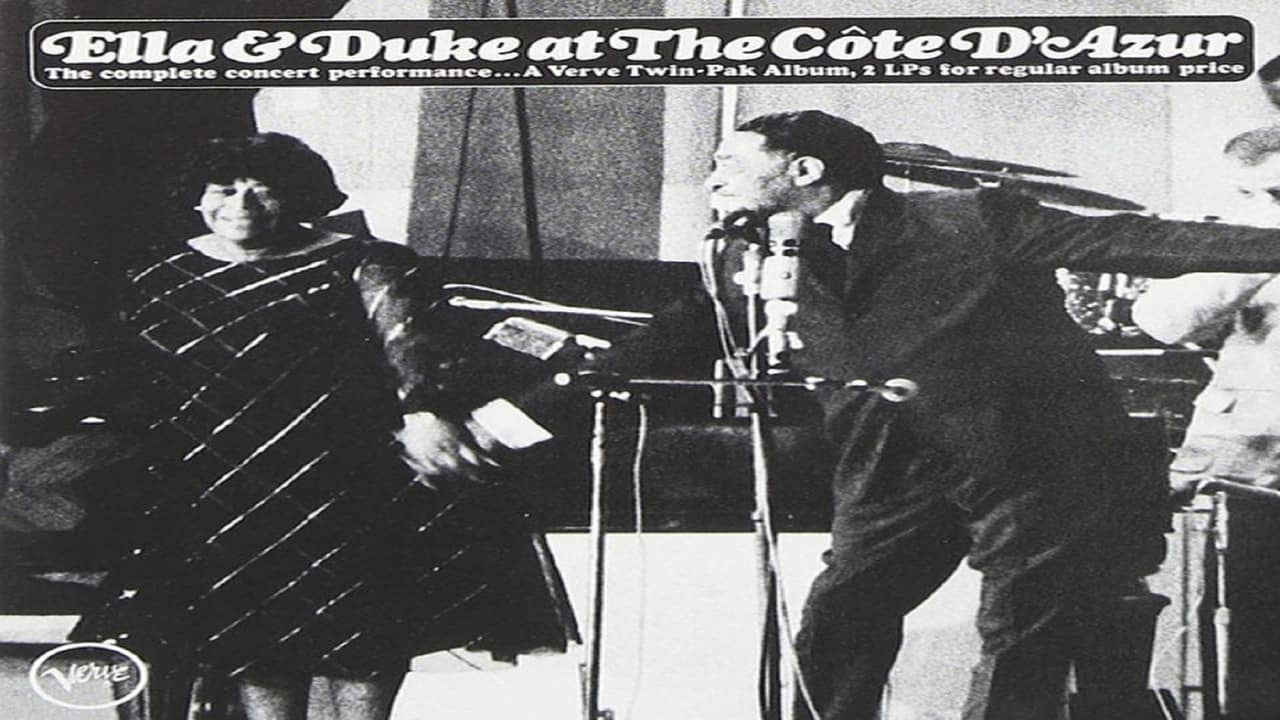 Duke Ellington at the Côte d'Azur with Ella Fitzgerald and Joan Miro backdrop
