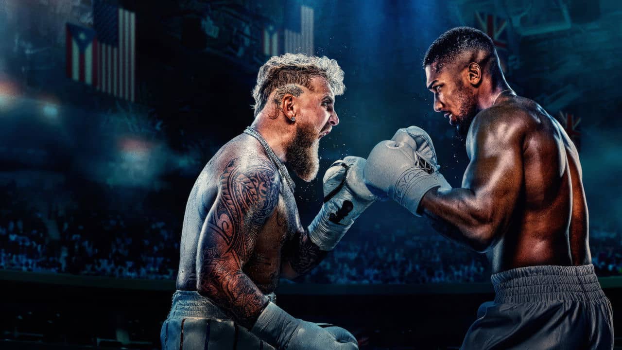 Jake Paul vs. Anthony Joshua backdrop