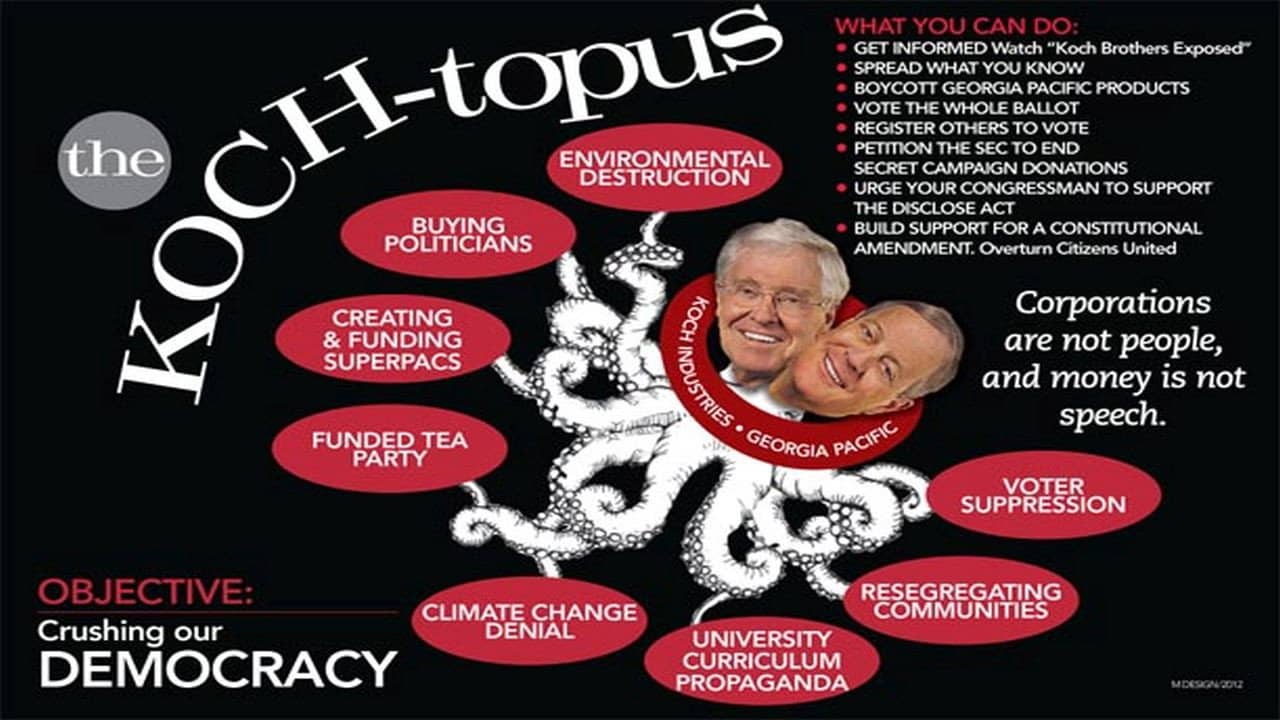 Koch Brothers Exposed backdrop