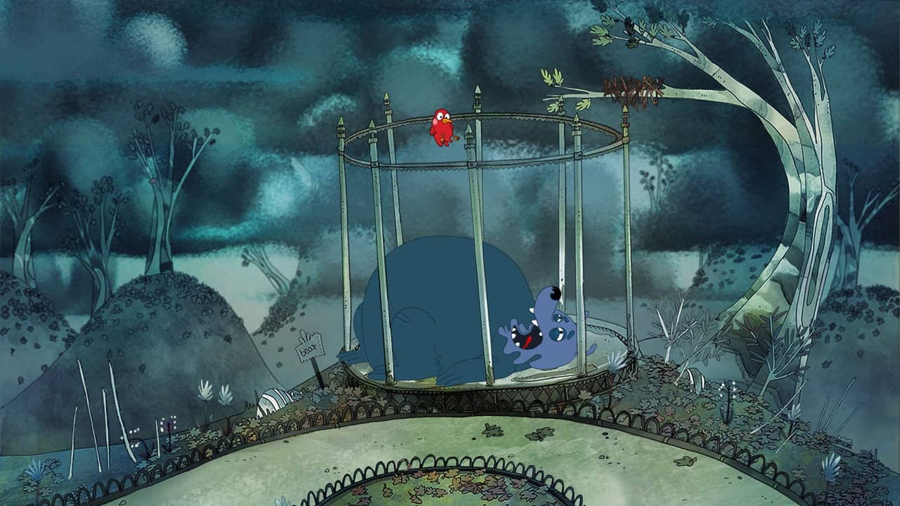 In a Cage backdrop