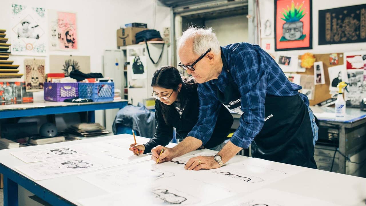 Art Happens Here with John Lithgow backdrop