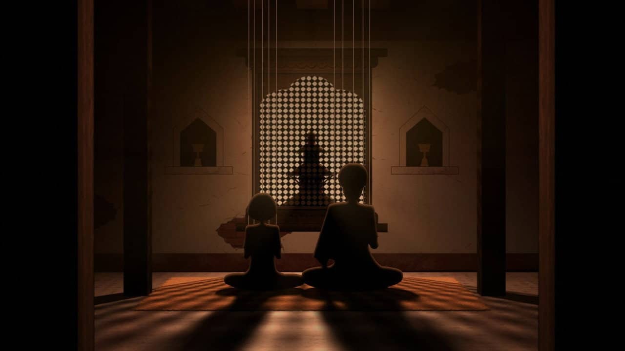 Marionettes (and the virtue of a lotus flower) backdrop