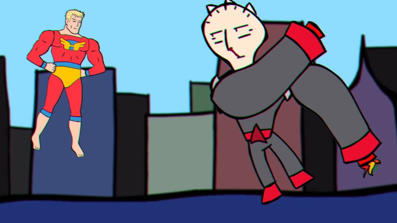 High Flying Man backdrop