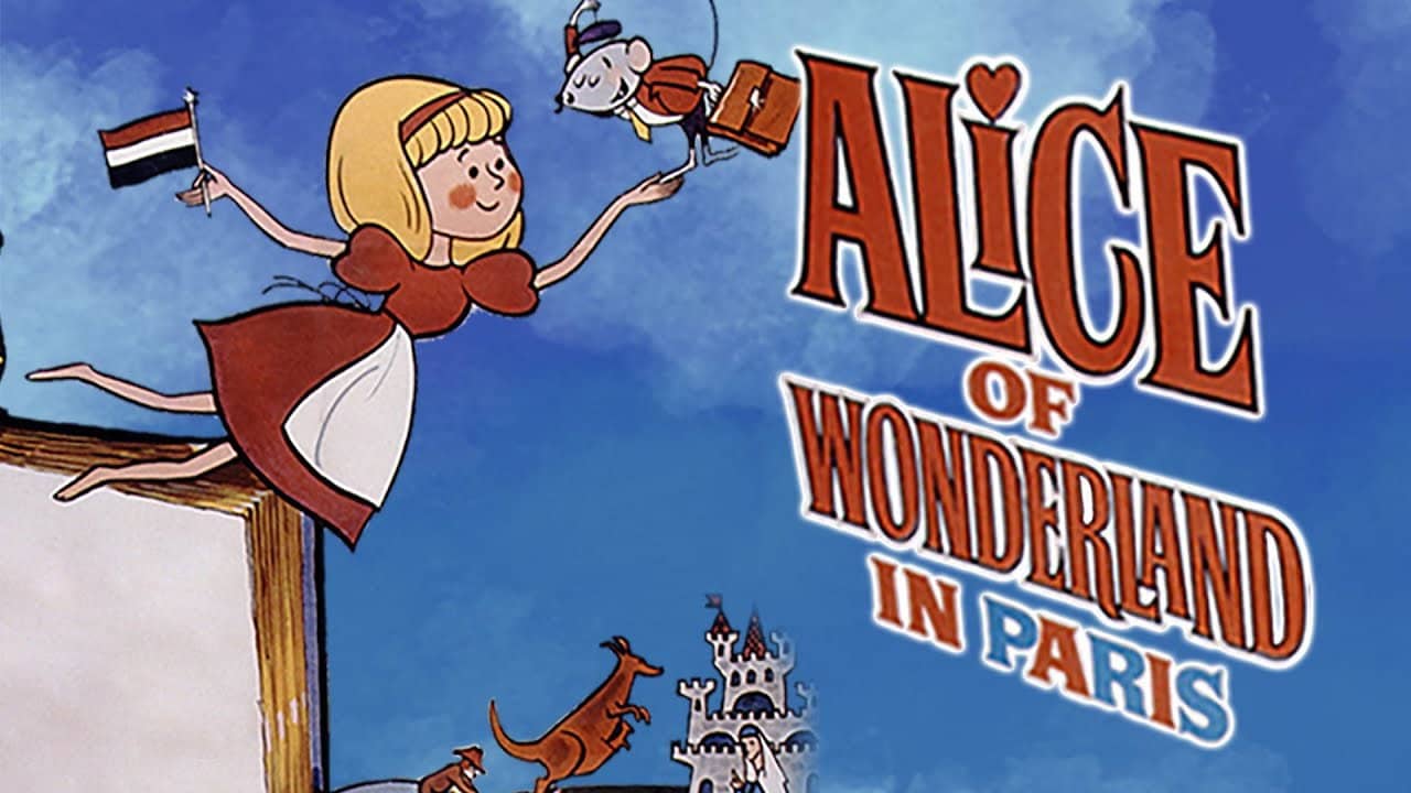 Alice of Wonderland in Paris backdrop