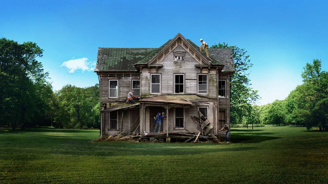Zombie House Flipping backdrop