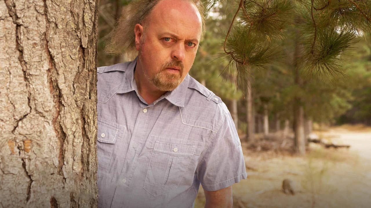 Baboons with Bill Bailey backdrop