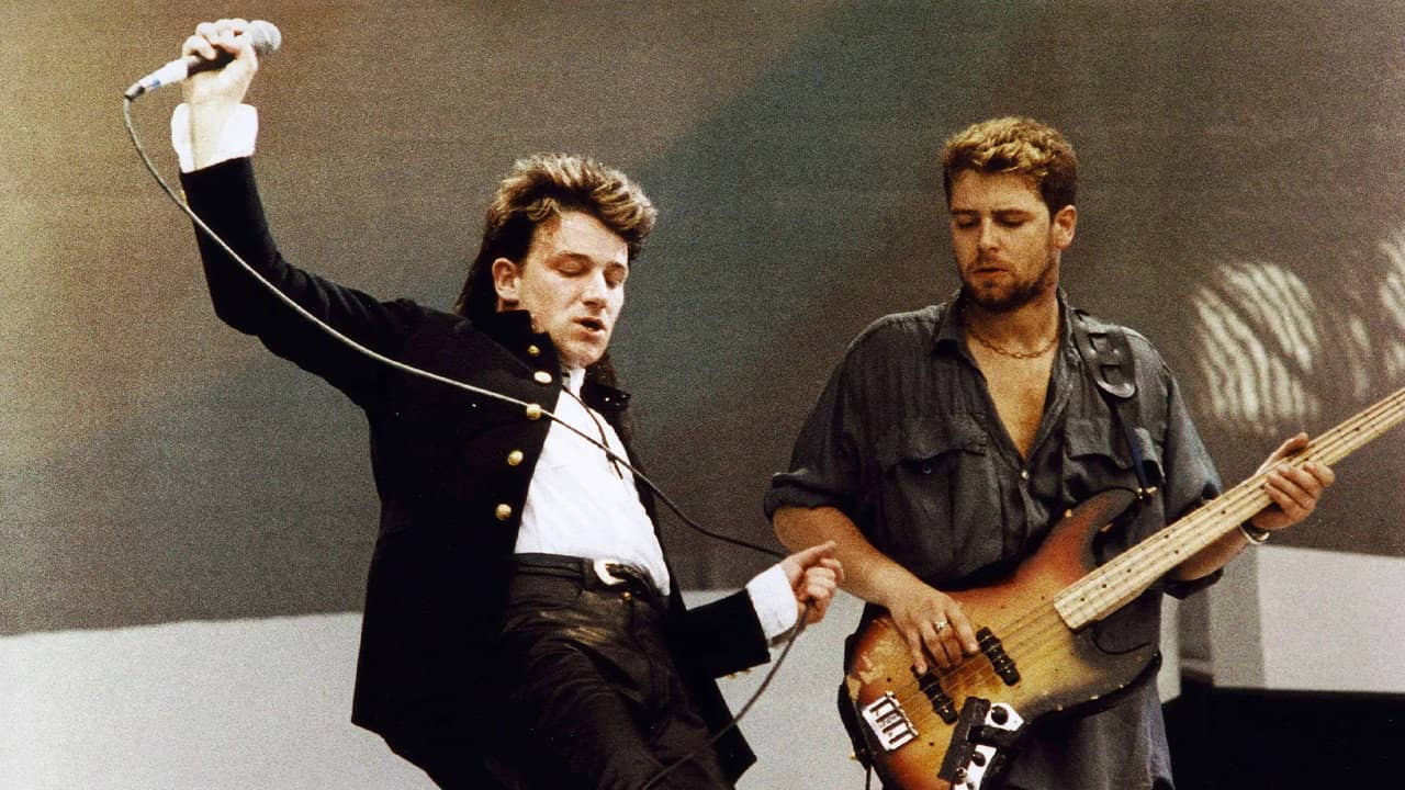 U2 at Live Aid backdrop