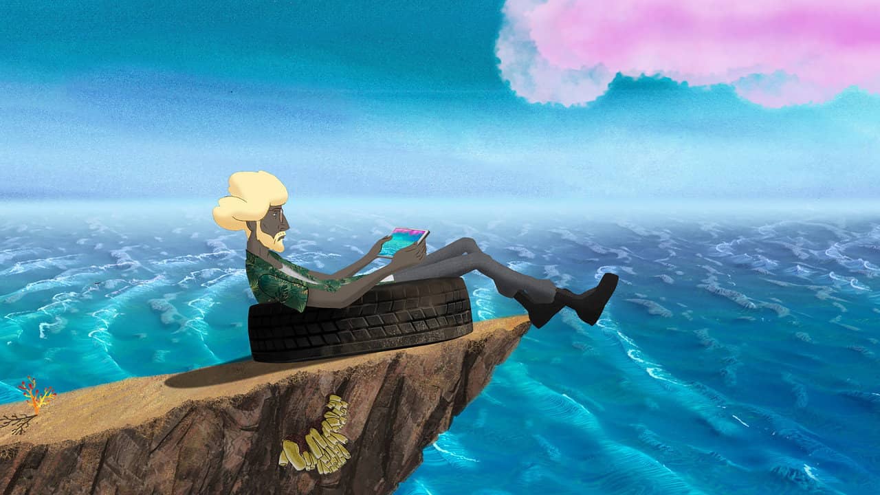 The Island backdrop