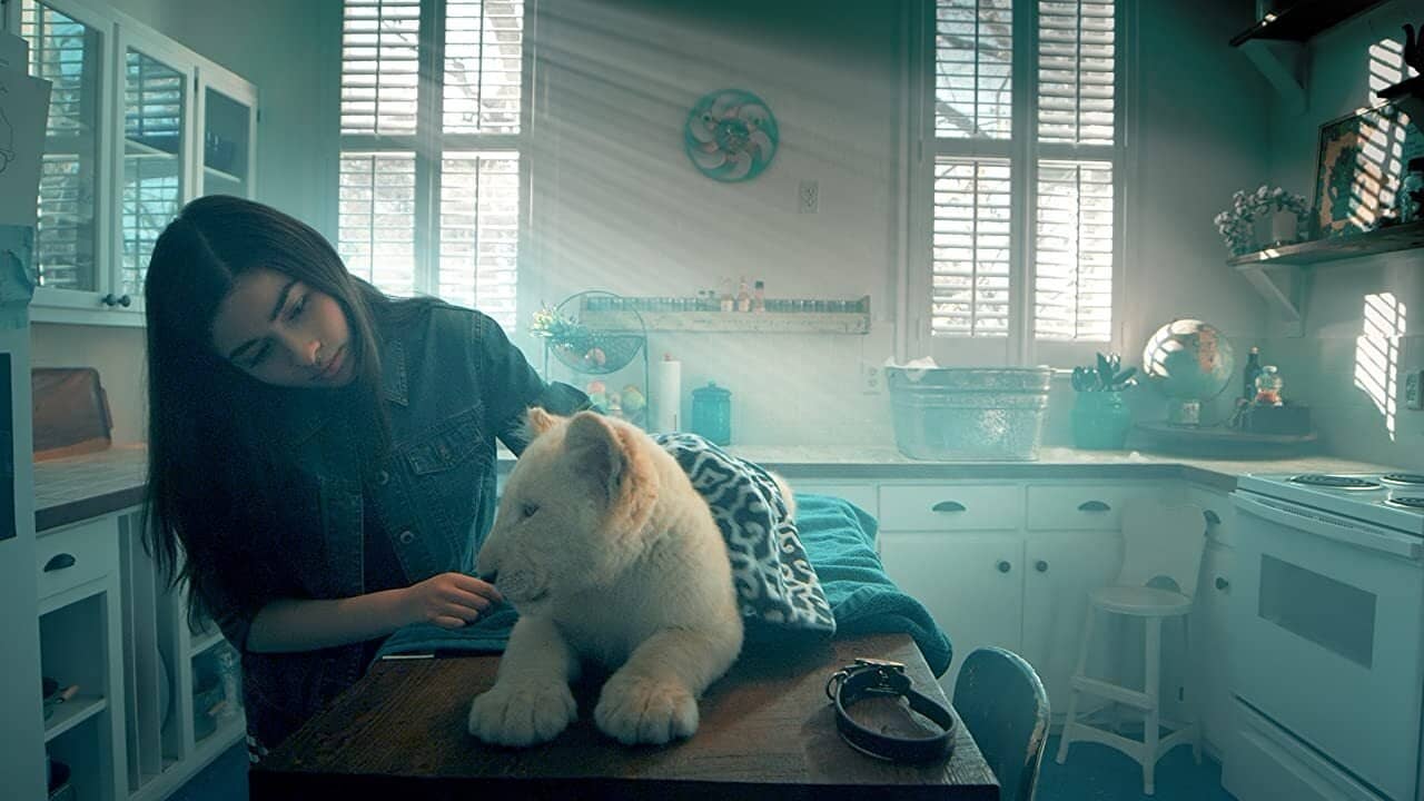 Lena and Snowball backdrop