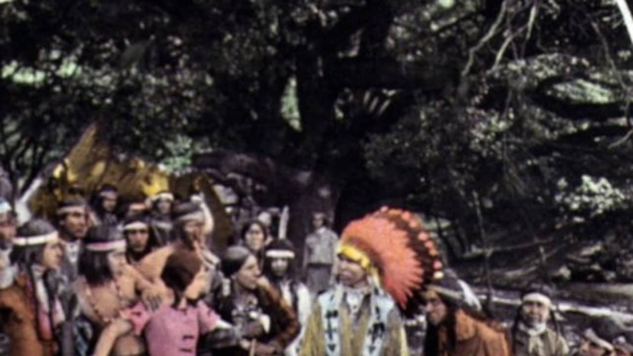 With Sitting Bull at the Spirit Lake Massacre backdrop