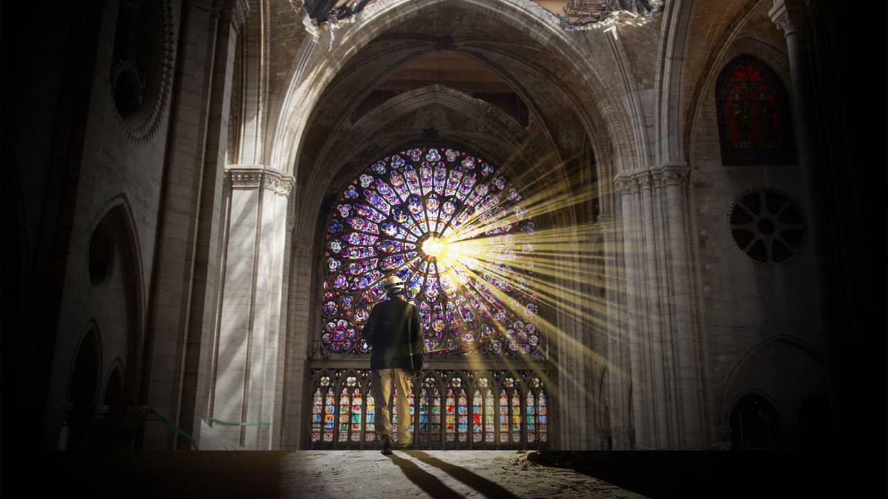 Rebuilding Notre-Dame backdrop