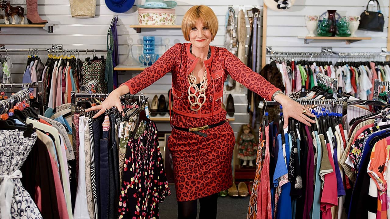 Mary Queen of Charity Shops backdrop