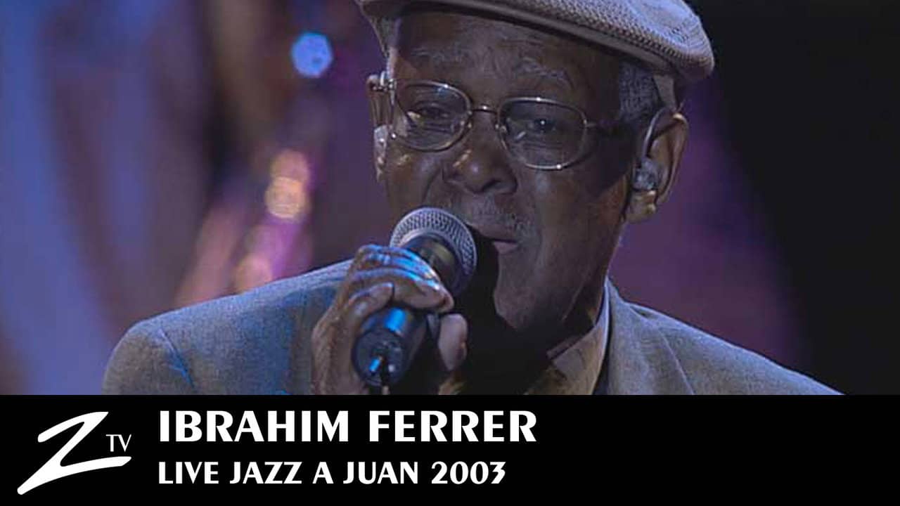 Ibrahim Ferrer at Juan-les-Pins backdrop