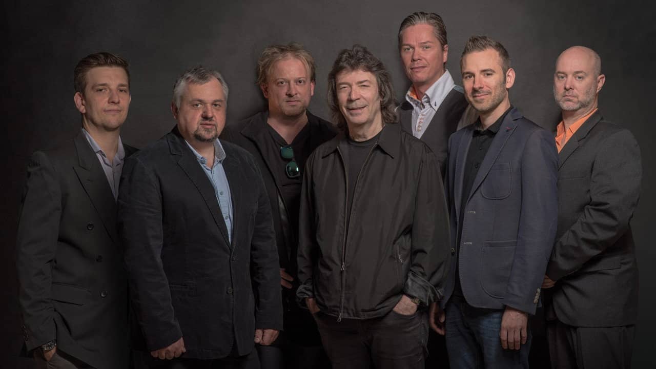 Djabe - Live in Blue with Steve Hackett, Gulli Briem and John Nugent backdrop