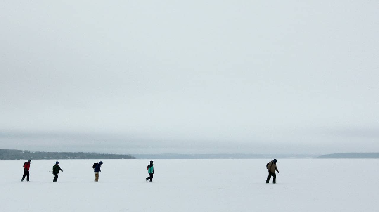 Skating to New York backdrop