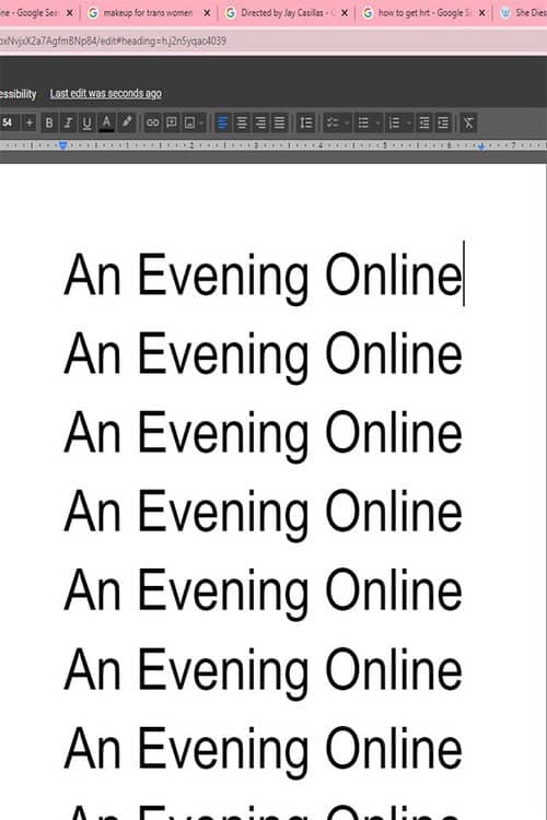 An Evening Online