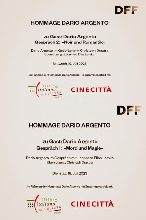 Dario Argento in conversation at the DFF Season 1 poster